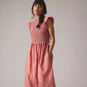 ANTHROPOLOGIE MOON RIVER FLUTTER SLEEVE DRESS M $168